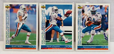 Miami Dolphins Scott Miller Mark Clayton & Aaron Craver 3 Card Lot (Pre-Owned). • $3.50