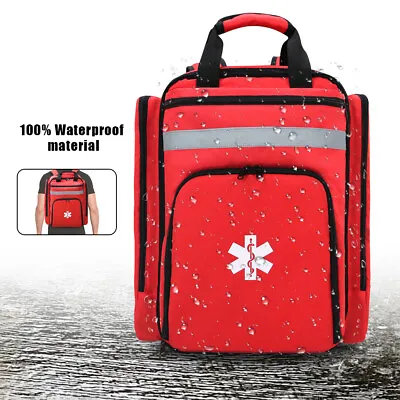 First Aid Bag Empty Red Emergency Medical Backpack First Responder Trauma Bag • $54.27