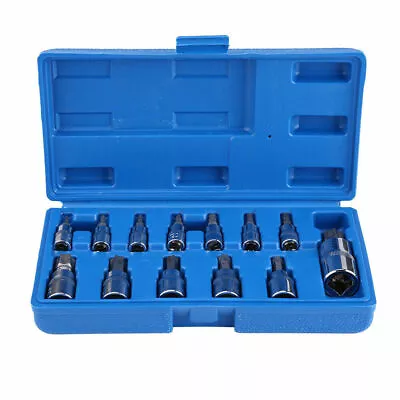 $23.88 • Buy 13Pcs/Box Torx Socket Set Star Bit Tamper Proof 1/4  3/8  1/2  Drive T8-T70