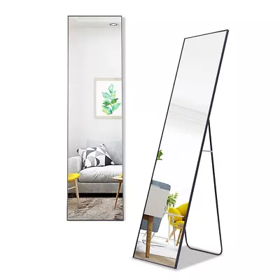 Large  Full Length Mirror Bedroom Cloakroom Floor Mirror Free Standing 147x37cm • £31.94