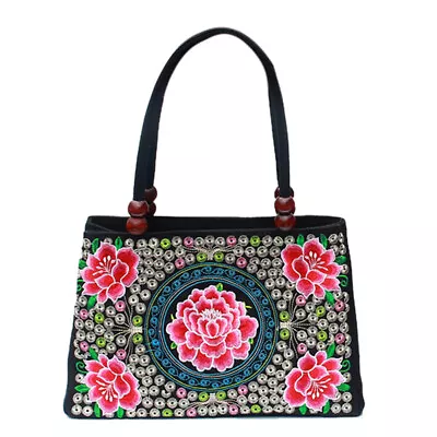 Women Bag Embroidered Floral Flower Handbag Boho Ethnic Bag • $14