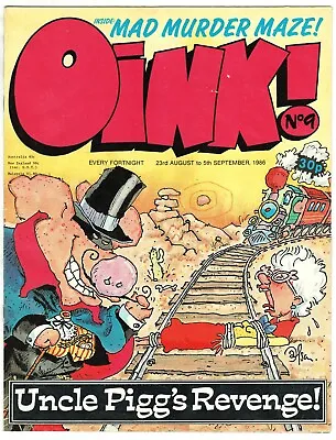 Oink Comic #9 23rd August 1986 - Includes Mad Murder Maze Poster - Combined P&P • £3.25