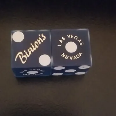 Binions (blue Matte) Las Vegas Casino Dice Matching Numbers • $5