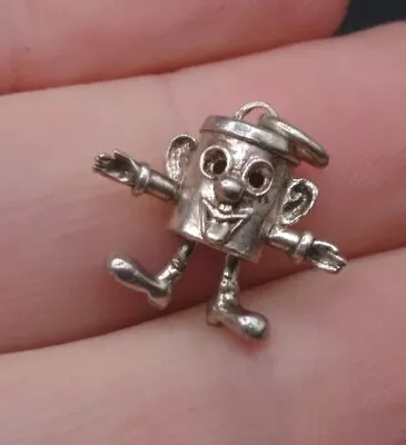 £30 • Buy Old Vintage Silver Dusty Bin Charm. Cute.  Dont Go Away Now  Free UK P&P