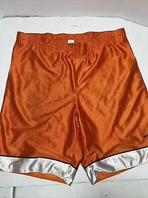 Nike Basketball Mens Shorts Large  Orange White Drawstring Inseam Athletic • $19.99