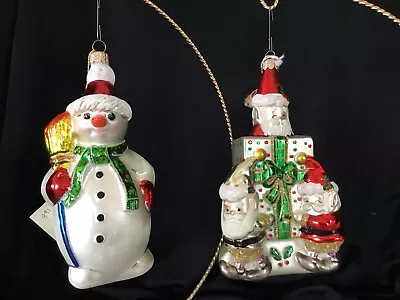 2 Polonaise Ornaments--AP991 SNOWMAN & AP935 SANTA/ELFERS  (K. Adler)  • $59.99