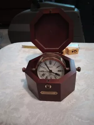 Bulova Germany Quartz Vintage Beautiful Clock In Wood Box • $22.50