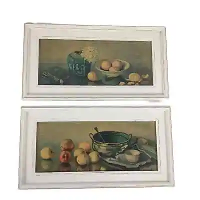 Set Of 2 Vintage 17x9  Wood Framed Turner Wall Accessory Still Life Fruit Prints • $36