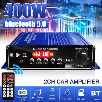 400W 2 Channel Bluetooth Mini HIFI Power Amplifier Audio Stereo Amp Home Car FM • $32.99
