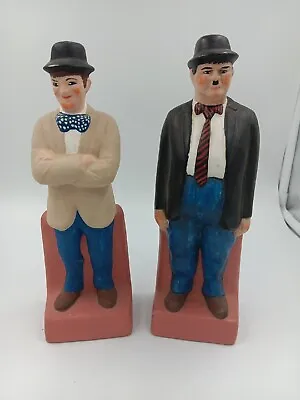 Vintage-Laurel And Hardy-Hand Painted Ceramic Figures 10+ Inches Tall • £57.84