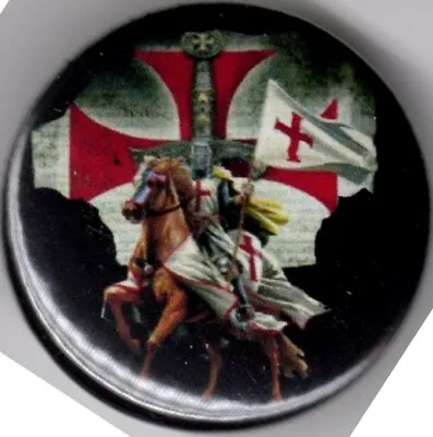 ENGLAND Pin Button Badge 25mm - ENGLISH CRUSADER KNIGHT VESPA LAMBRETTA SCOOTER • £1.40