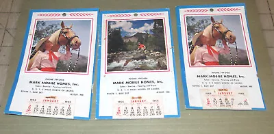 Three 1966 MARK MOBILE HOMES INC 6  Mini Calendars - Jessup MD - 2 W/Horses • $7.50