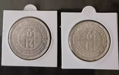 Egypt 1 & 5 Pounds Silver Sets 4th Youth Football  World Cup 1997 Very Rare.  • $975