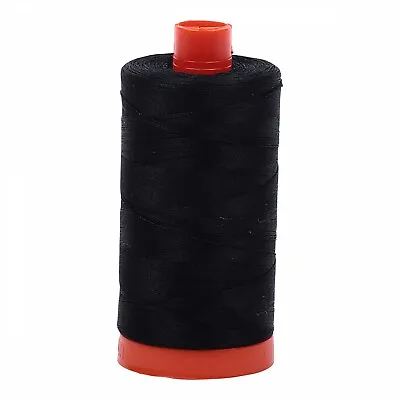 Black (2692) Aurifil Mako 50 Wt Egyptian Cotton Thread - 1422 Yds - Large Spool • $13.40