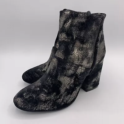 Charles David Womens US 5 EU 35 Black & Silver Velvet Celeste Ankle Boots • $31.90