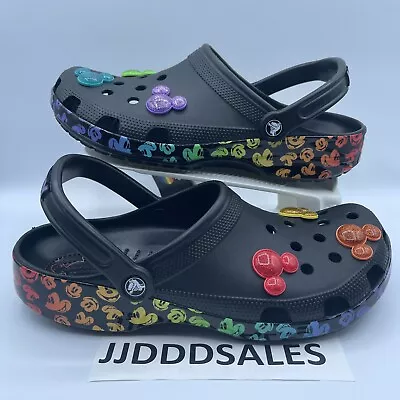 Crocs X Disney Rainbow Pride Celebration Mickey Mouse Classic Clog Size Men’s 12 • $89.99