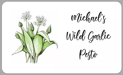 Personalised Wild Garlic Pesto Stickers Homemade Foraged Product Sticky Labels • £2.70