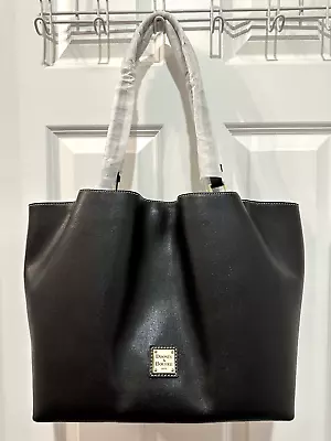Dooney And Bourke Large Black Saffiano Coated Leather Flynn Tote • $149.99