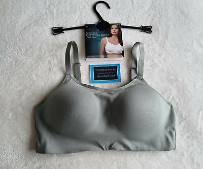 New M&s Flexifit -cotton Rich Non Wired All Day Comfort Cami Bra 32dd Soft Khaki • £15.99