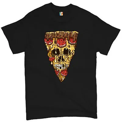 Melting Pizza Zombie Face T-shirt Horror Halloween Scary Undead Men's Tee • $24.95