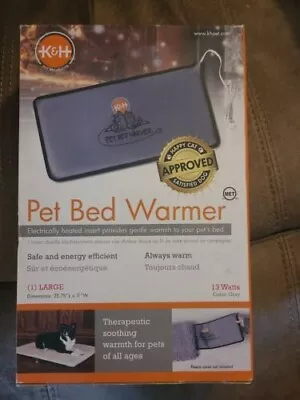 K&H Pet Bed Warmer Gray Large 11 X 23.75  Dog/Cat Electric THERAPEUTIC WARMTH • $42.99