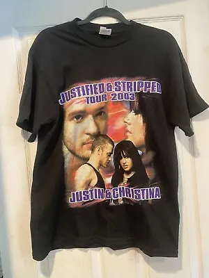 $87 • Buy 2003 Vtg Justin Timberlake Christina Aguilera Justified & Stripped Tour T Shirt