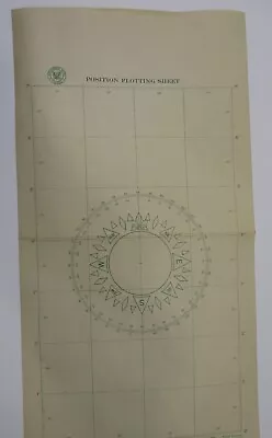 Vintage WWII Nautical Maritime Chart Lifeboat Position Plotting Sheet Navy 1944 • $14.95