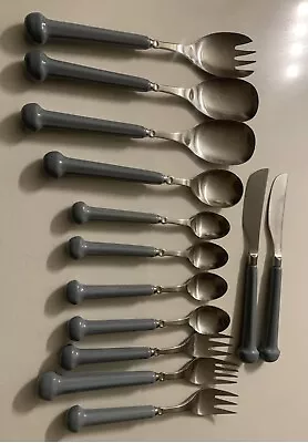 Vintage Denby England Flatware Regency Blue 12 Pieces • $40