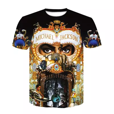 Michael--Jackson Dangerous Album Cover 3D T-Shirt All-Over Print Size S-5XL • $9.99