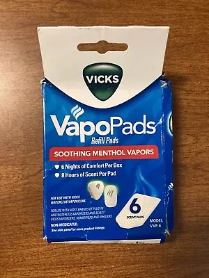 Vicks VapoPads Refill Pads VSP-19 Menthol Vapor 6 Scent Pads Comfort • $8.95