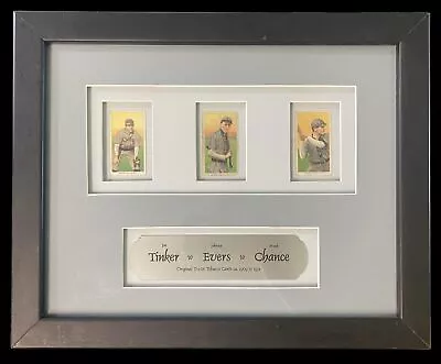 Extraordinary Chicago Cubs AUTHENTIC T206 Tinker To Evers To Chance Framed Set • $499.99