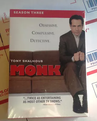 Monk Season 3 DVD 4-Disc Set Brand New  Sealed Comedy Tony Shalhoub • $9.99