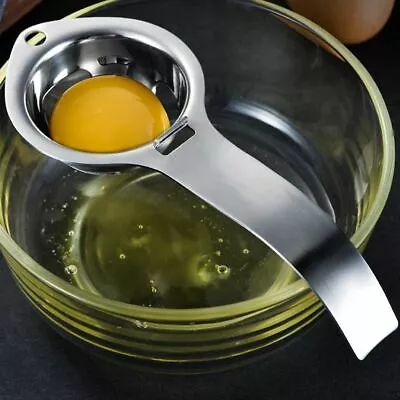 Stainless Steel Baking Egg Yolk White Egg Extractor Egg Separator Filter Sieve • £3.78