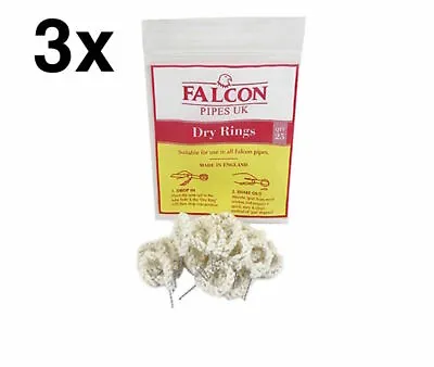 3 X Falcon Pipe Dry Rings - Suitable For All Falcon Pipes 75 Dry Rings In Total • £9.99