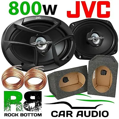 £69.99 • Buy JVC 800 Watts A Pair 3-Way CAR VAN 6 X9  Speakers & 6x9 (GREY) MDF Pod Box PAIR