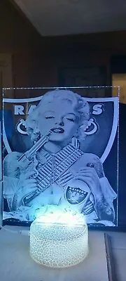 Marilyn Monroe Mulitcolored Las Vegas Raiders Lamp  Custom Made  • $25