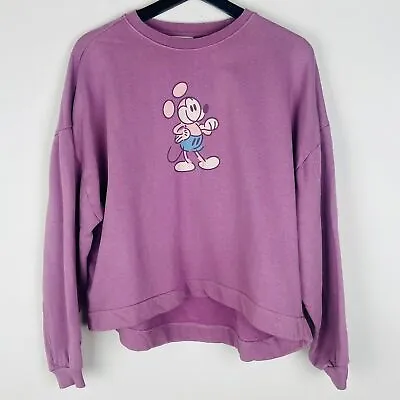 Disney Purple Mickey Mouse Genuine Mousewear Pullover Sweatshirt Women’s Size L • $36