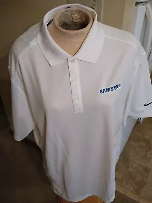 Nike Golf Men's Polo Shirt White Short Sleeve Dri Fit Embroidered Logo Size XL • $24.99