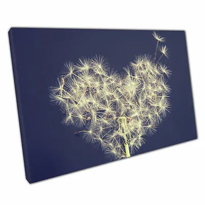 Print On Canvas Dandelion Love Heart Art Ready To Hang Wall Art Print • £15.58