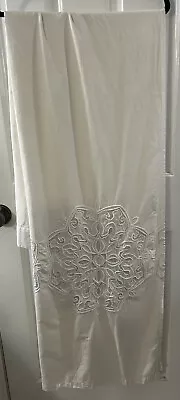 The Textured Collection NewYork White Cotton Battenberg Lace Shower Curtain EUC • £22.80