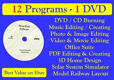 £4.90 • Buy PDF Document Creator Editor Reader Software Suite + OCR Capability 12 PROGRAMS
