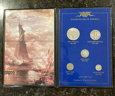 US Commemorative Gallery Liberty Collection Inc 4 Silver Coins And 1 Liberty 5c • $60