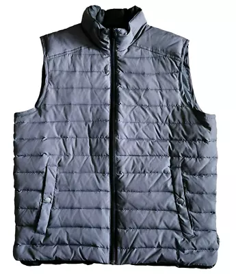 J Crew Puffer Vest Men's Size Medium Gray Goose Down Feathers Snap Zip Front • $20.33