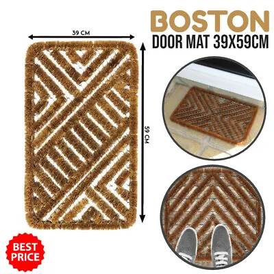 £15.89 • Buy Heavy Duty Boston Door Mat Outdoor Non Slip Doorway Wire Brush Coir Mats 39x59cm