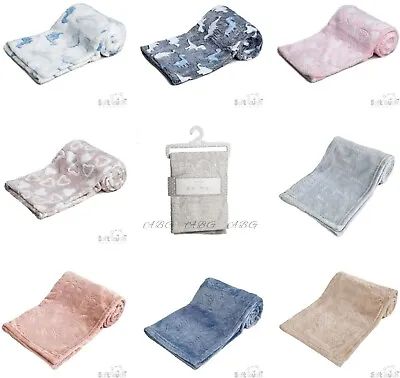 Newborn Soft Baby Fleece Blanket Wrap ~ Plush Embossed  ~ Soft Touch ~ 0+ ~ Abg • £8.95