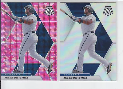 (2) 2021 Mosaic Nelson Cruz Pink Camo + Silver Prizm Twins #192 • $2.63