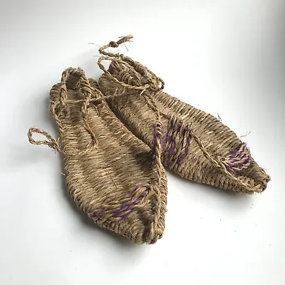 Vintage Chinese Japanese Woven Rope Yoroi Zori Geta Straw Sandals Slipper • $39.98