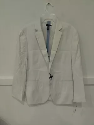 NWT Alfani Men's Linen Stretch Single Breasted Sports Coat White Sz L $140 BB467 • $38.24