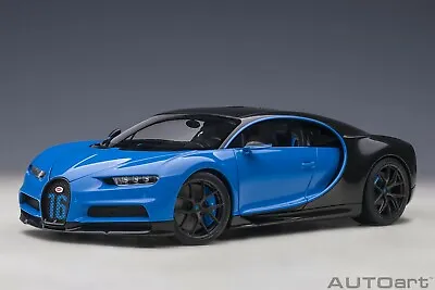 70997 AUTOart 1:18 Bugatti Chiron Sports 2019 French Blue / Carbon Black • $229.50