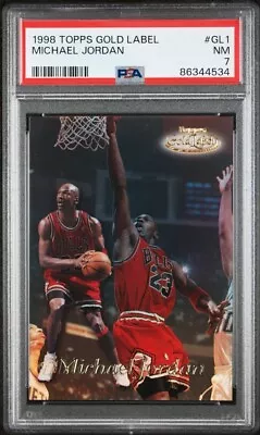 1998-99 Topps Gold Label Michel Jordan PSA 7 Mint #GL1 Chicago Bulls HOF MVP • $12.50